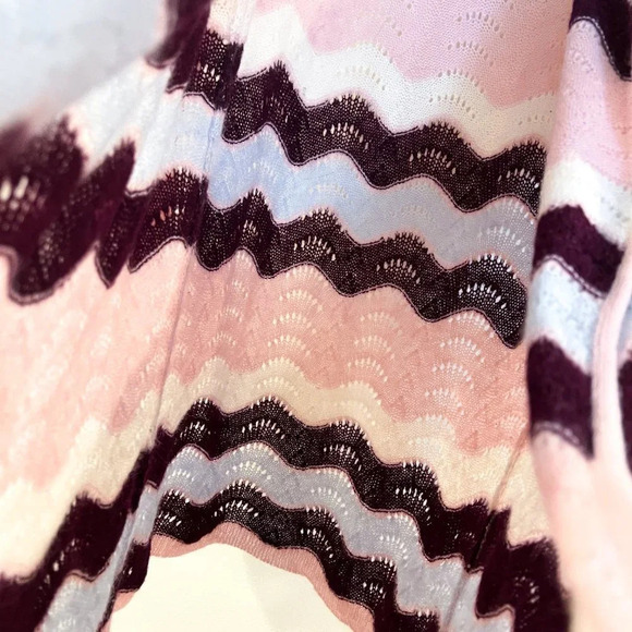 LoveShackFancy Ariella Alpaca Wool Pink Purple Squiggle Cardigan Sweater M RARE - Picture 5 of 7